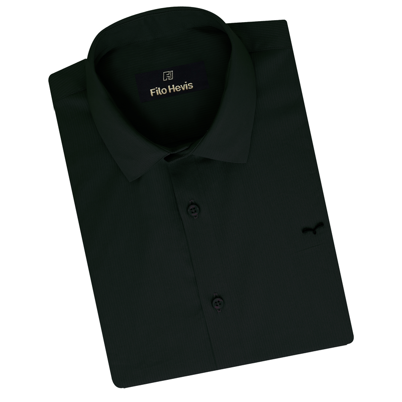 Premium Self Textured Formal Shirt for Men | DARK GREEN