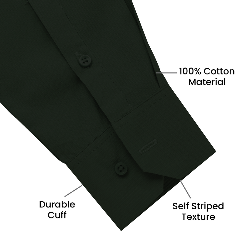 Premium Self Textured Formal Shirt for Men | DARK GREEN