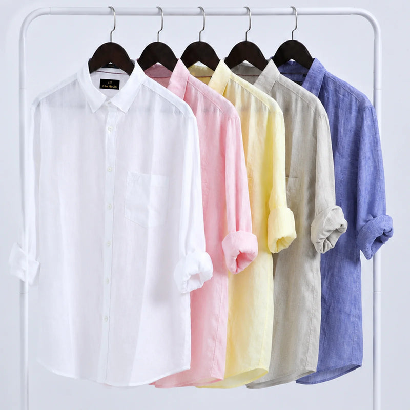FINE LINEN SHIRTS FOR MEN (Full Sleeves)-Yellow