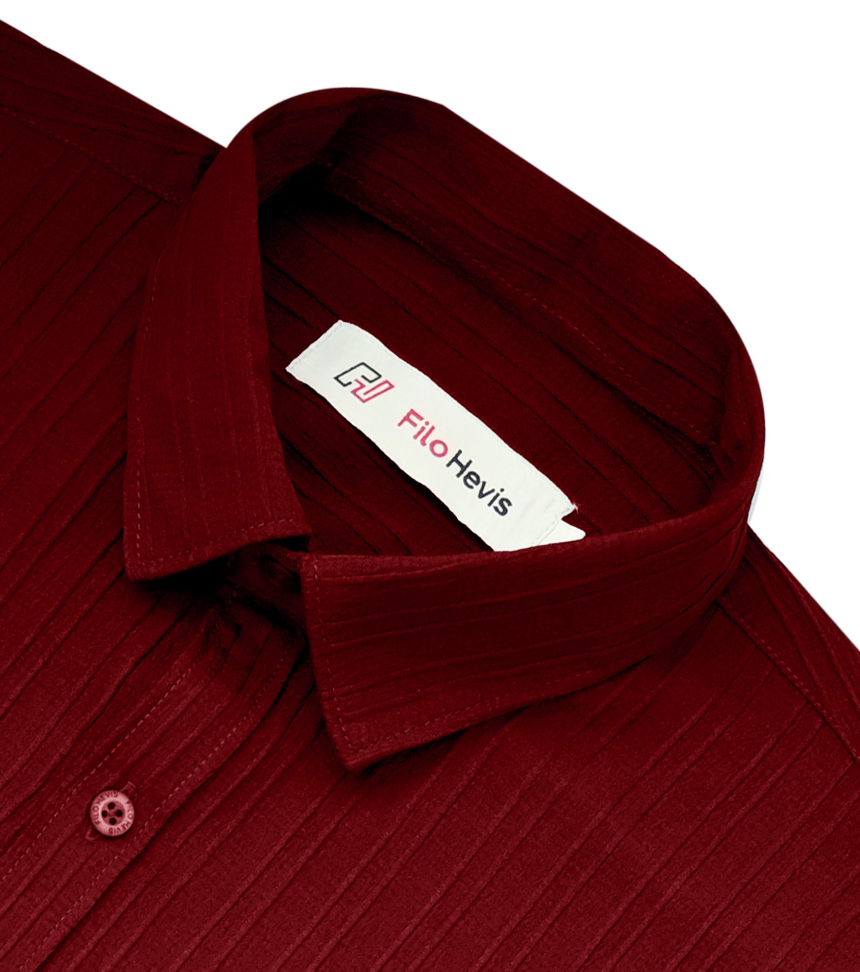 Men’s Textured Popcorn Half Sleeve Casual Shirt – Red
