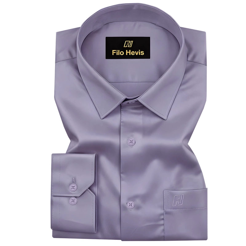 Platinum Cotton Satin Formal Shirt for Men - with Pocket | Onion