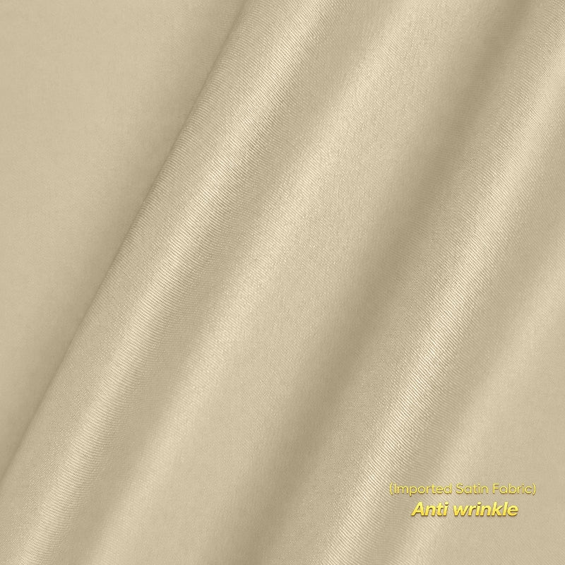 Anti Wrinkle Satin Lycra Formal Shirt (Imported Fabric)| Beige