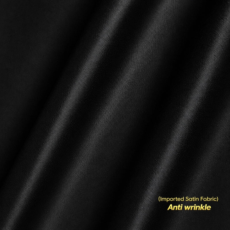 Anti Wrinkle Satin Lycra Formal Shirt (Imported Fabric)| Black