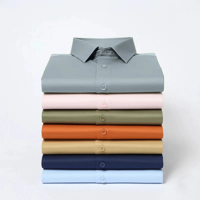 Choose options Anti Wrinkle Satin Lycra Formal Shirt (Imported Fabric)| Dark Grey