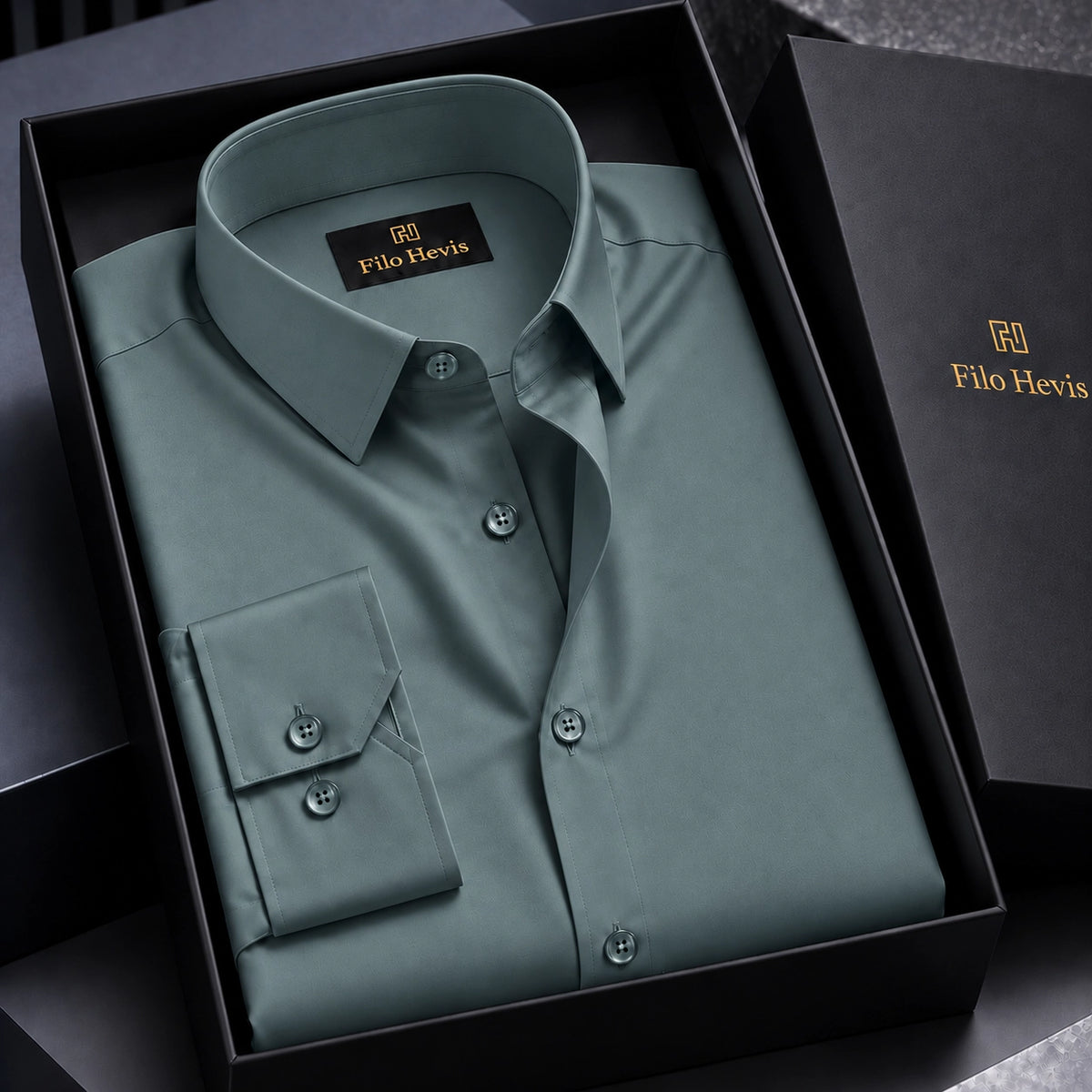 Choose options Anti Wrinkle Satin Lycra Formal Shirt (Imported Fabric)| Dark Grey