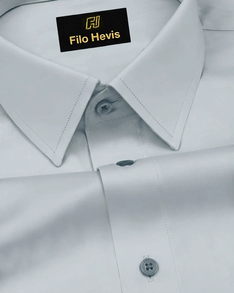 Platinum Cotton Satin Formal Shirt for Men - with Pocket | Grey
