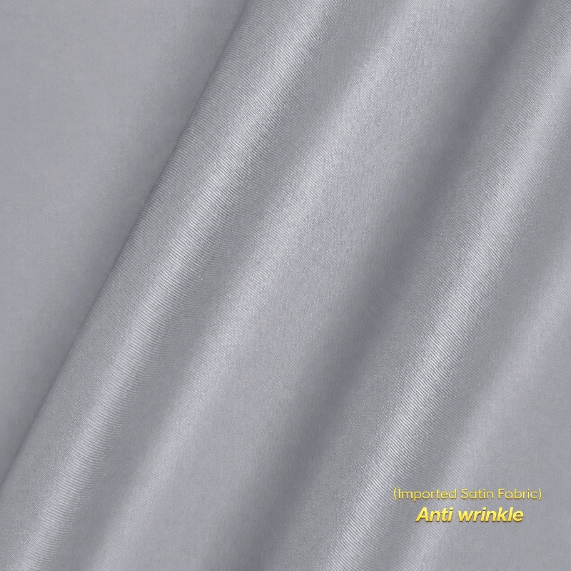 Anti Wrinkle Satin Lycra Formal Shirt (Imported Fabric)| Light Grey