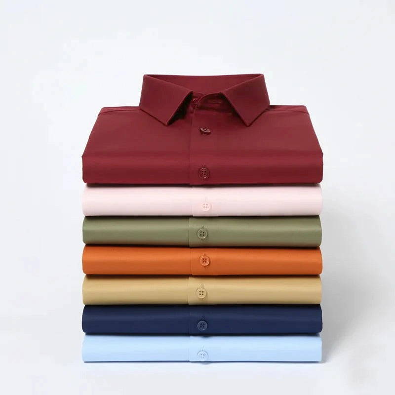 Choose options Anti Wrinkle Satin Lycra Formal Shirt (Imported Fabric)| Maroon