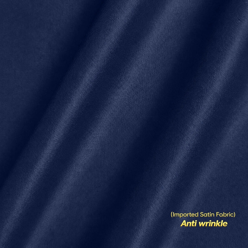 Anti Wrinkle Satin Lycra Formal Shirt (Imported Fabric)| Navy Blue