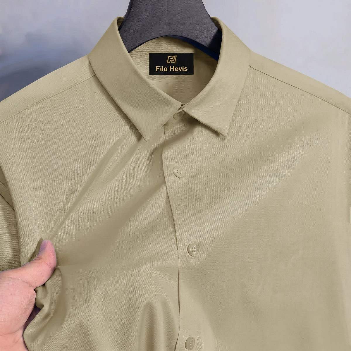 Anti Wrinkle Satin Lycra Formal Shirt (Imported Fabric)| Beige