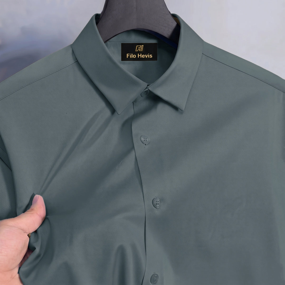 Choose options Anti Wrinkle Satin Lycra Formal Shirt (Imported Fabric)| Dark Grey
