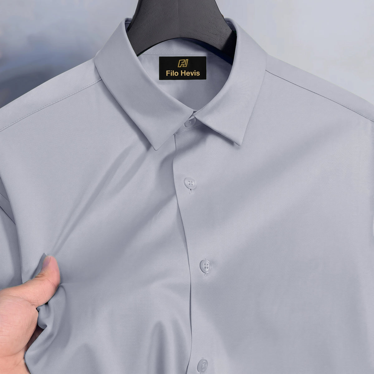 Anti Wrinkle Satin Lycra Formal Shirt (Imported Fabric)| Light Grey