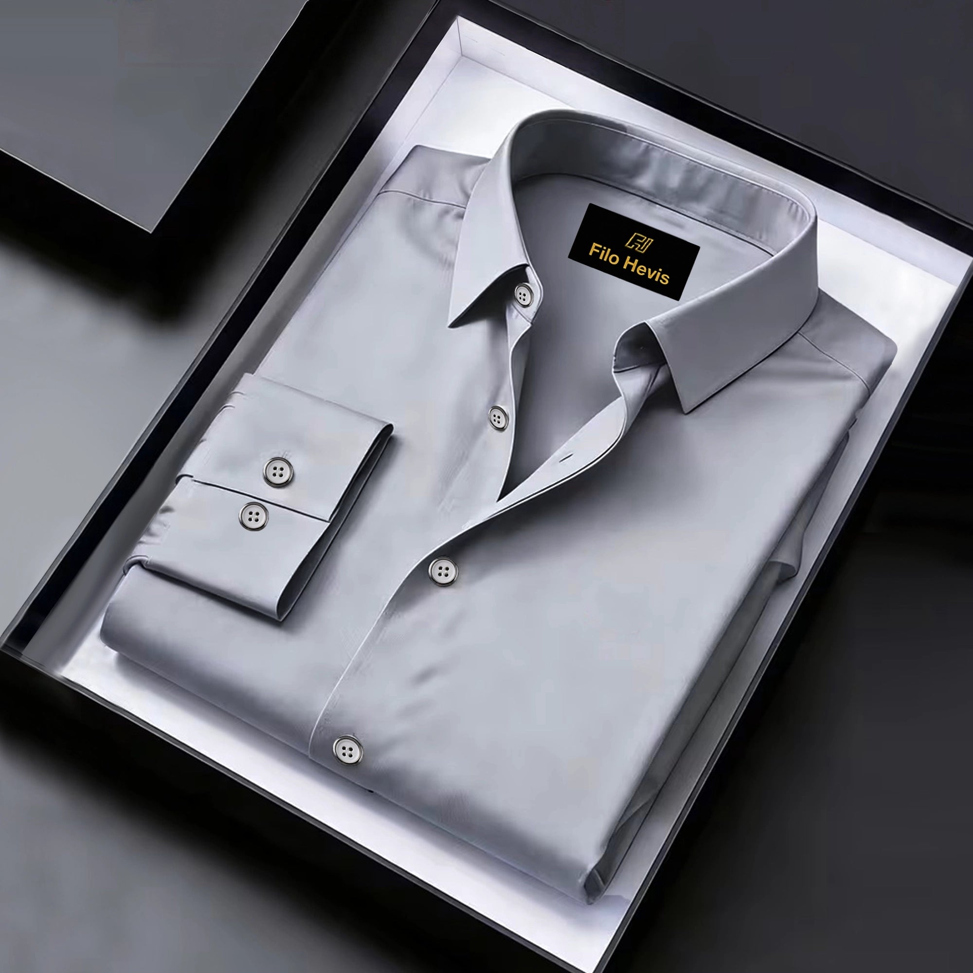 Anti Wrinkle Satin Lycra Formal Shirt (Imported Fabric)| Light Grey