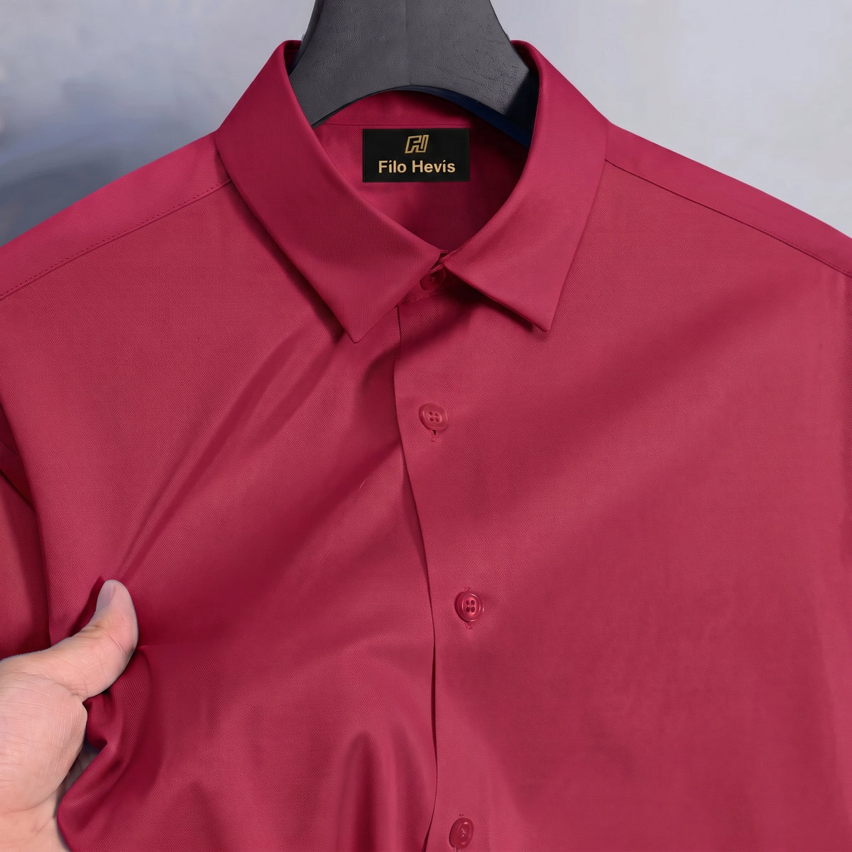 Anti Wrinkle Satin Lycra Formal Shirt (Imported Fabric)| Red