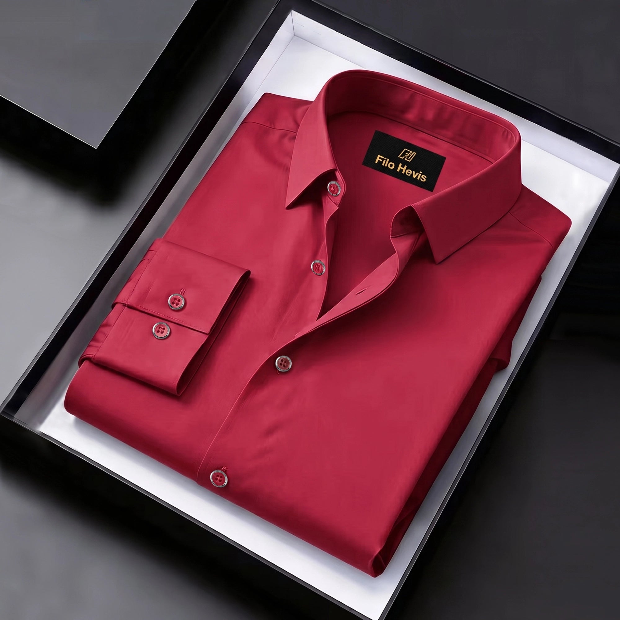 Anti Wrinkle Satin Lycra Formal Shirt (Imported Fabric)| Red