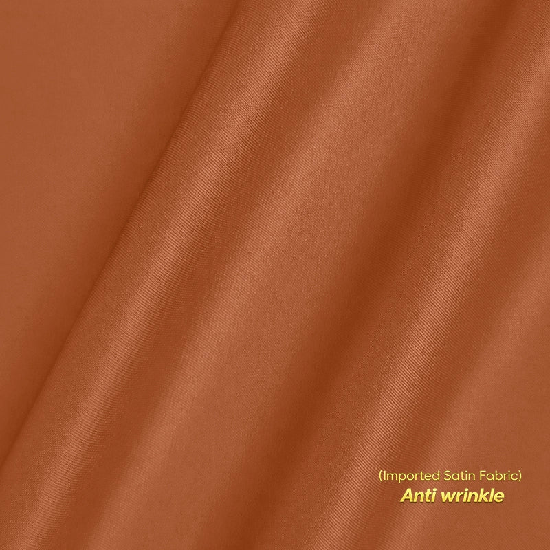 Anti Wrinkle Satin Lycra Formal Shirt (Imported Fabric)| Orange