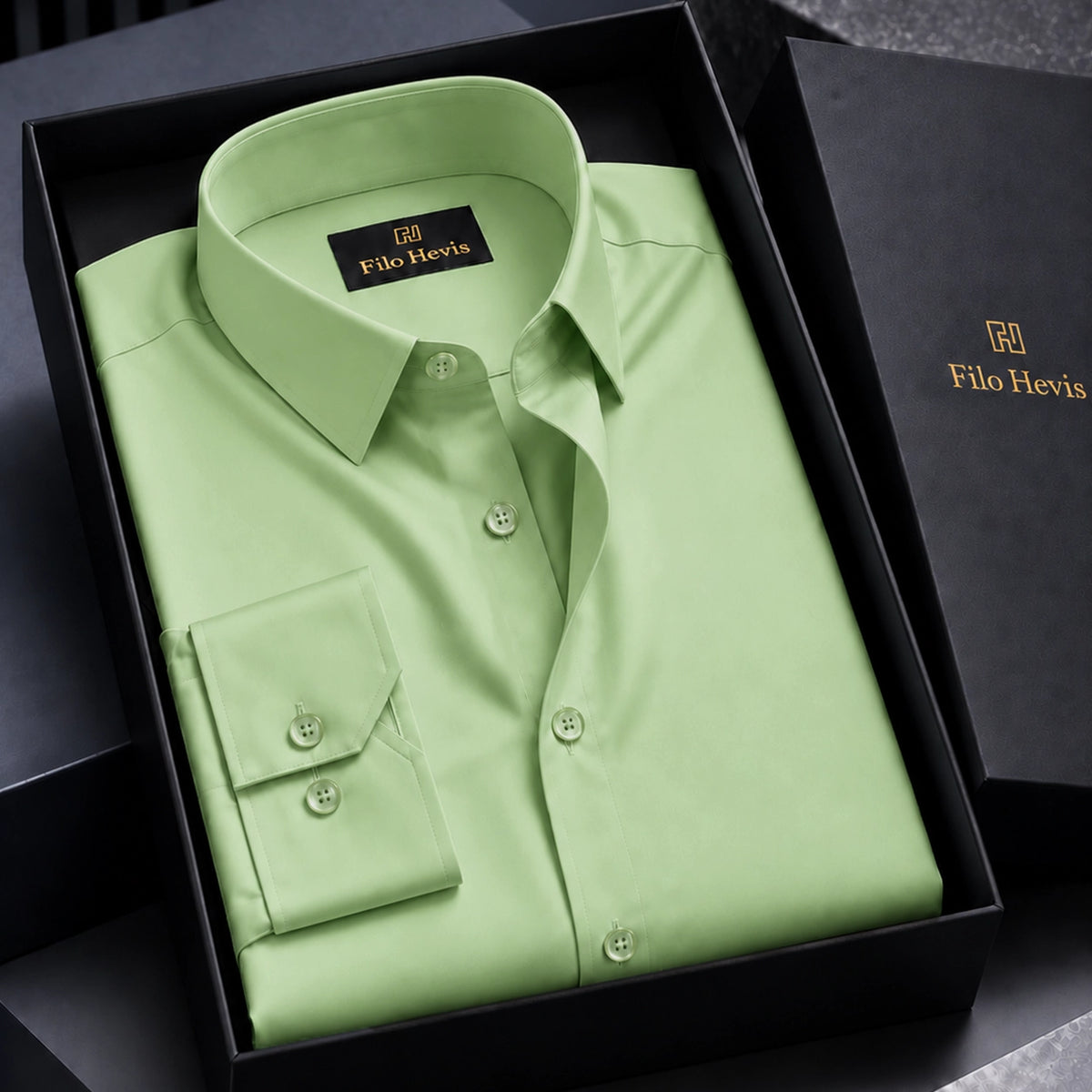 Choose options Anti Wrinkle Satin Lycra Formal Shirt (Imported Fabric)| Pista Green