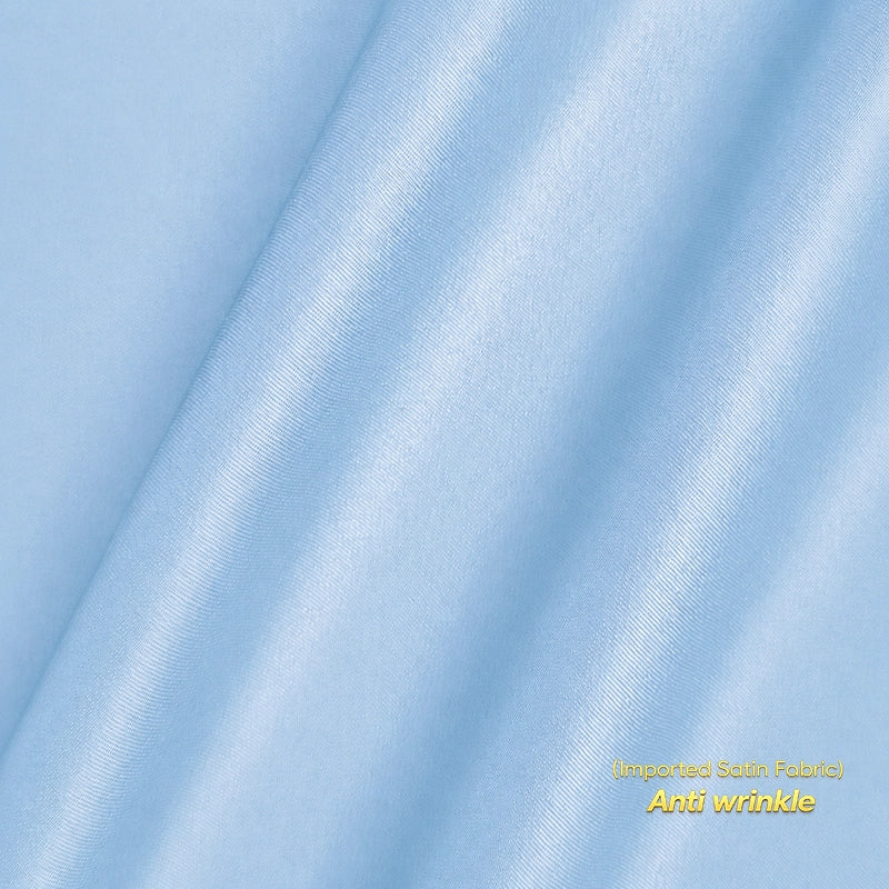 Anti Wrinkle Satin Lycra Formal Shirt (Imported Fabric)| Sky Blue