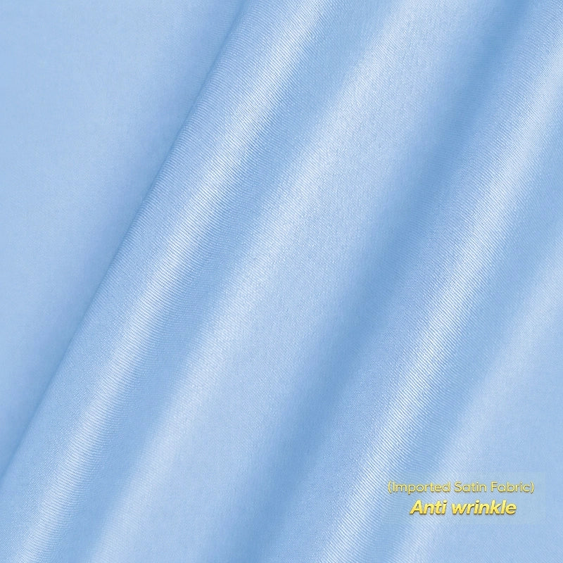Anti Wrinkle Satin Lycra Formal Shirt (Imported Fabric)| Sky Blue
