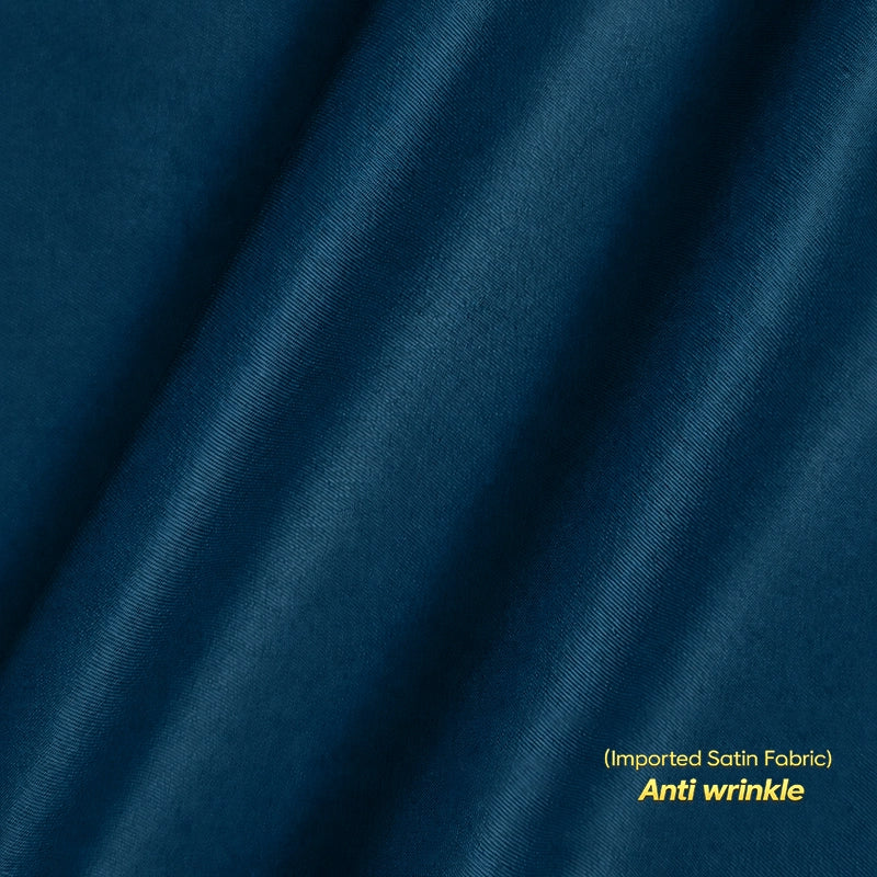 Anti Wrinkle Satin Lycra Formal Shirt (Imported Fabric)| Teal Blue