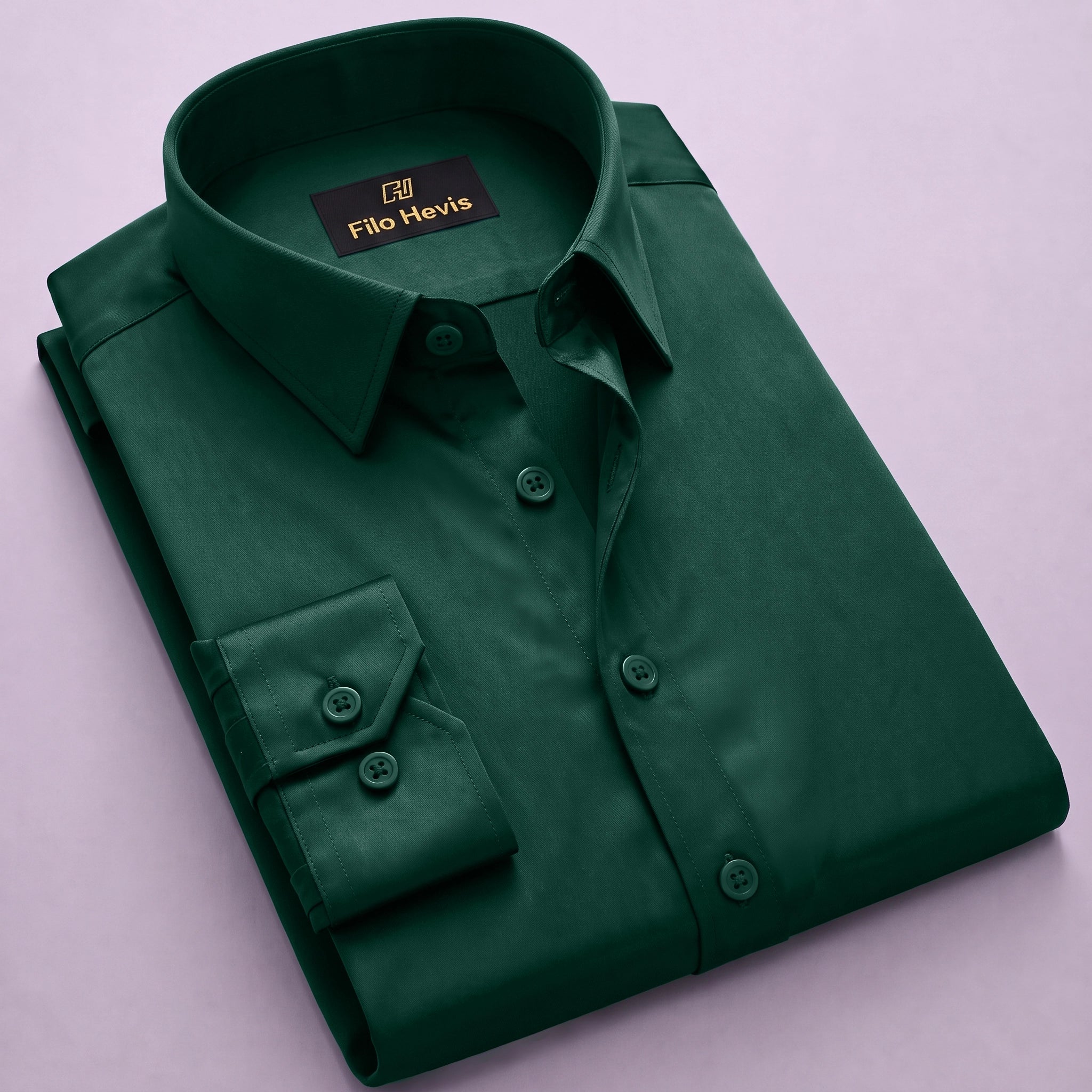Anti Wrinkle Satin Lycra Formal Shirt (Imported Fabric)| Dark Green/Phthalo Green