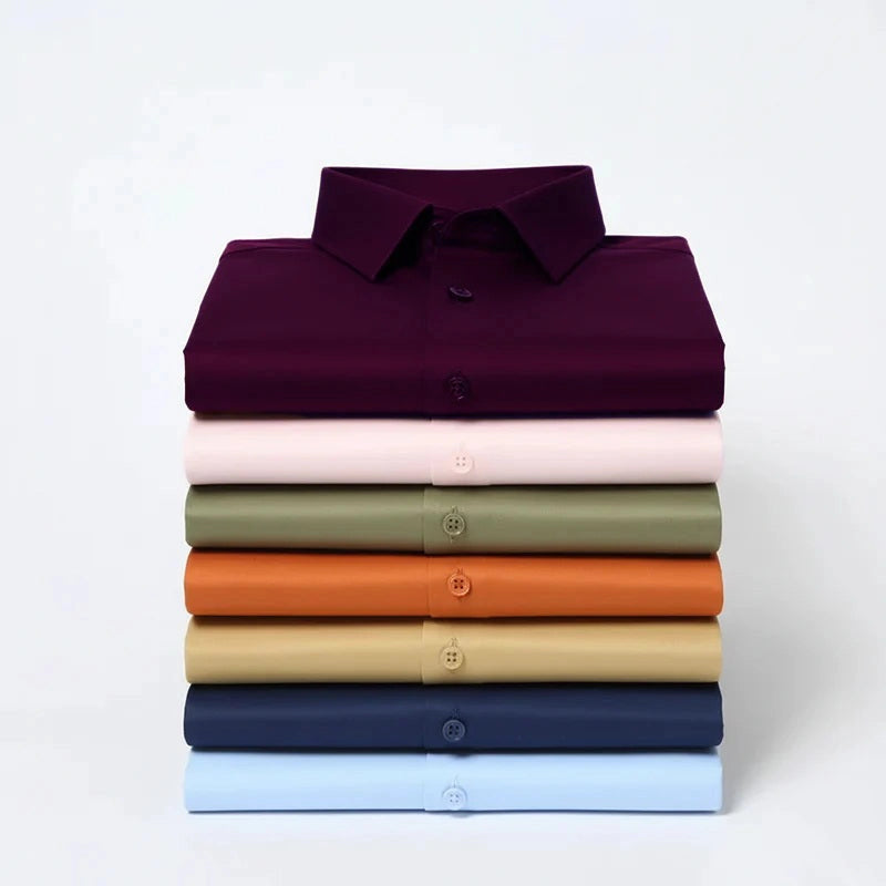 Anti Wrinkle Satin Lycra Formal Shirt (Imported Fabric)| Dark Maroon