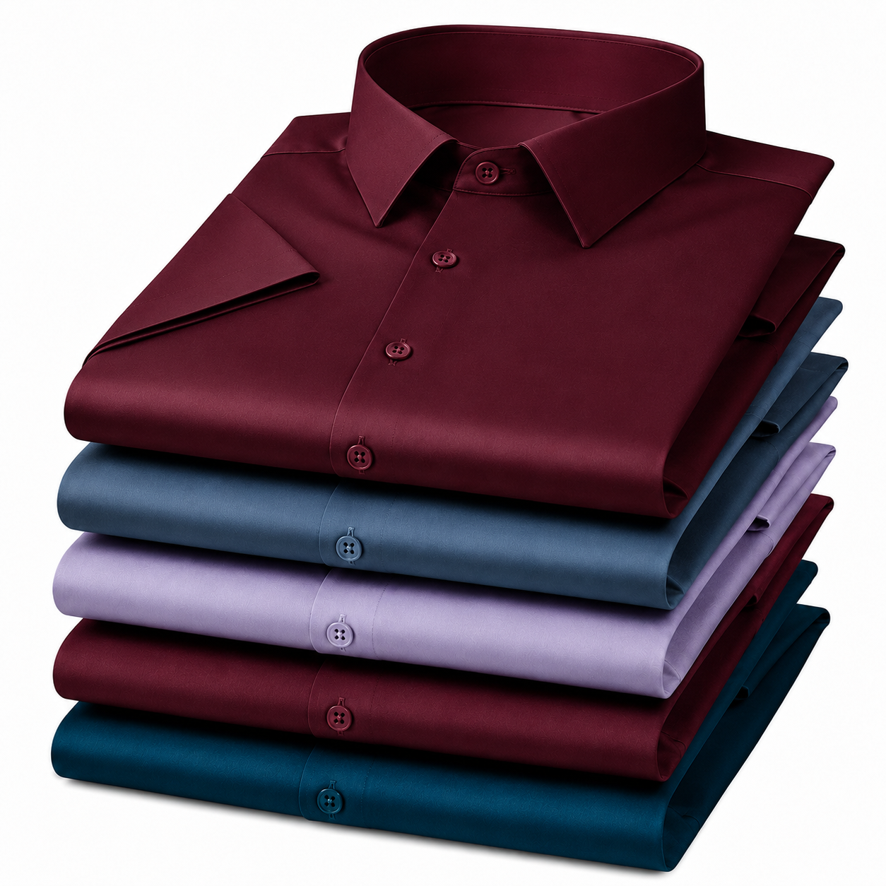 Men’s Satin Half Sleeve Formal Shirt – Premium Soft & Shiny Finish-Maroon