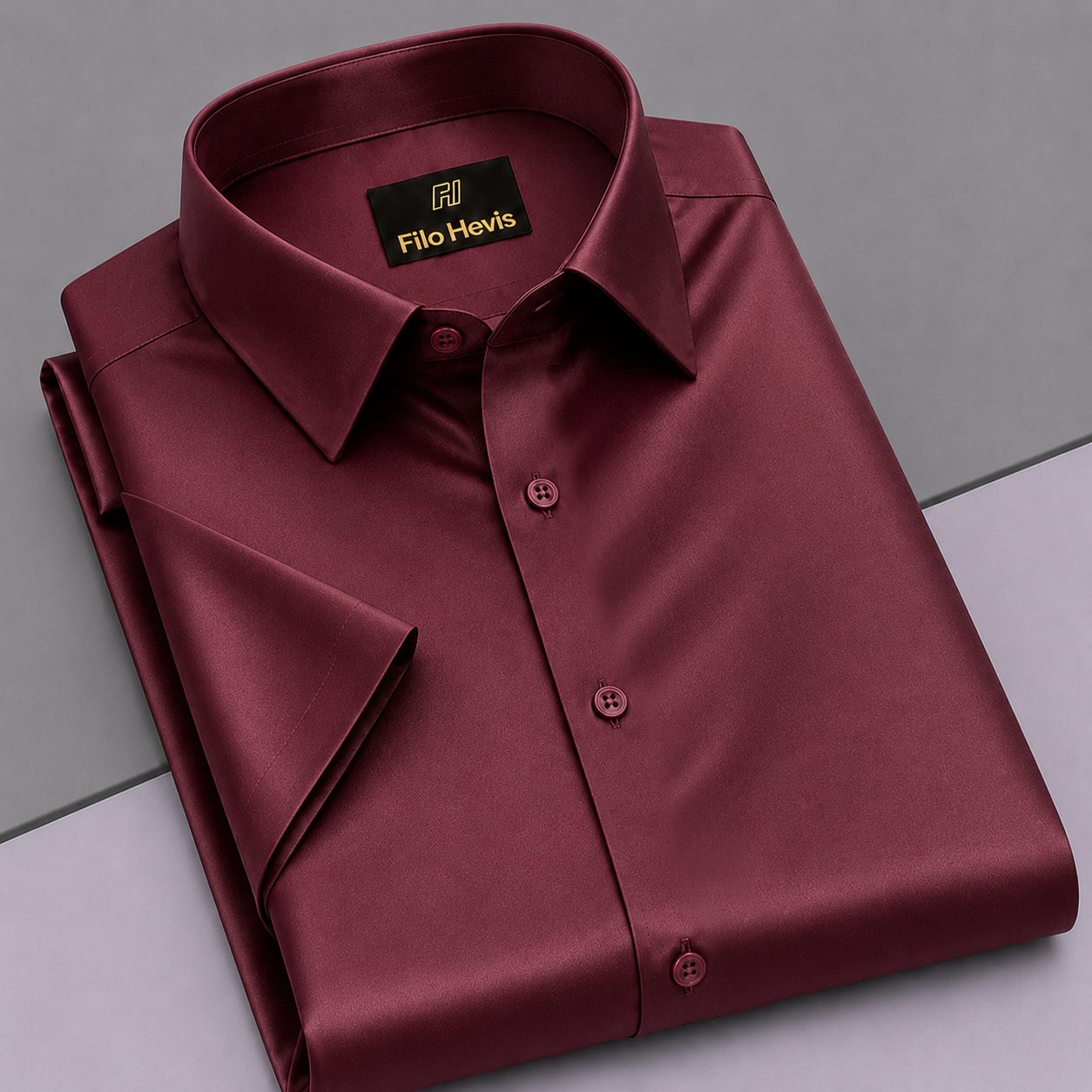 Men’s Satin Half Sleeve Formal Shirt – Premium Soft & Shiny Finish-Maroon
