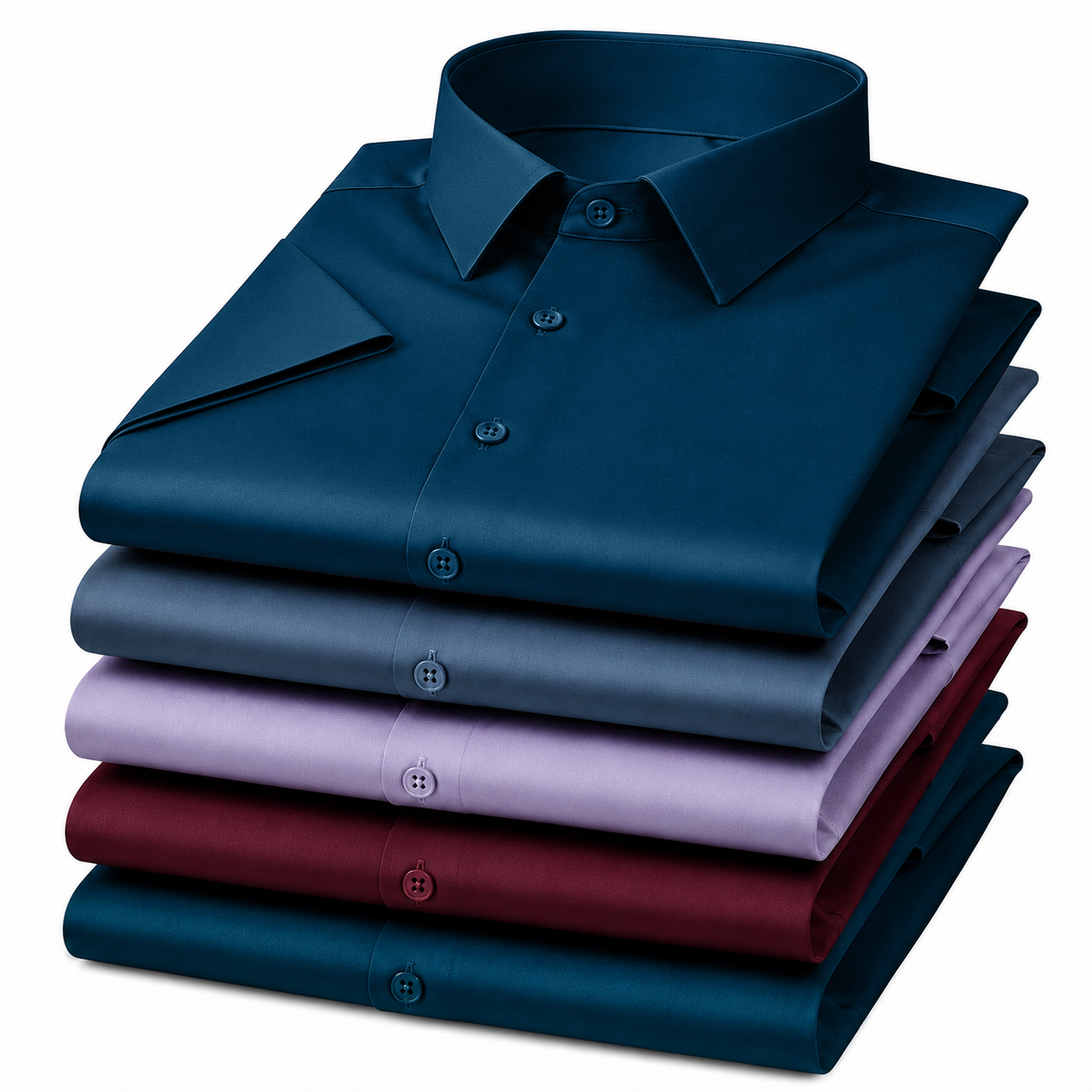 Men’s Satin Half Sleeve Formal Shirt – Premium Soft & Shiny Finish-Teal Blue