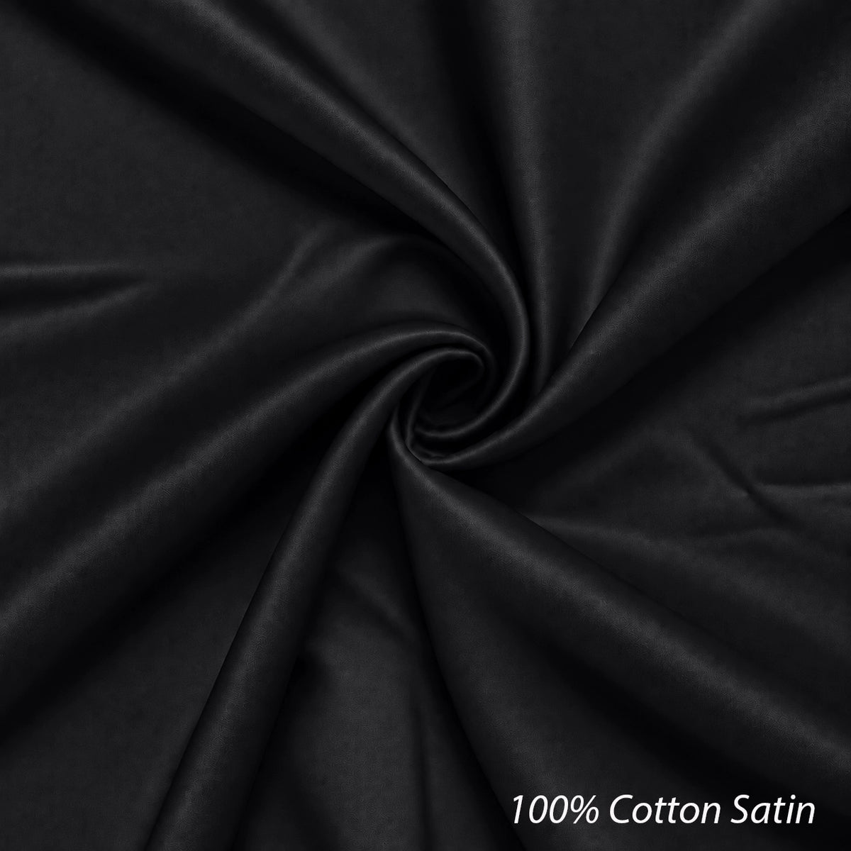 Cotton Satin Formal Shirt for Men - Regular Fit Full Sleeve | Black