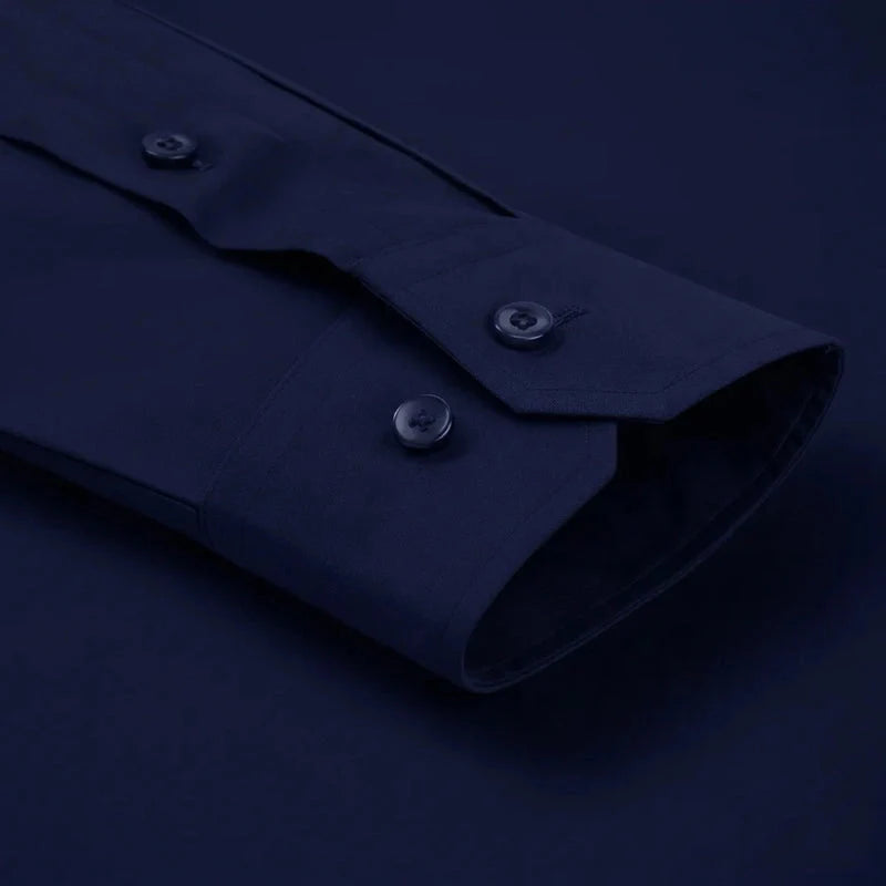Cotton Satin Formal Shirt for Men - Regular Fit Full Sleeve | NAVY BLUE Filo Hevis