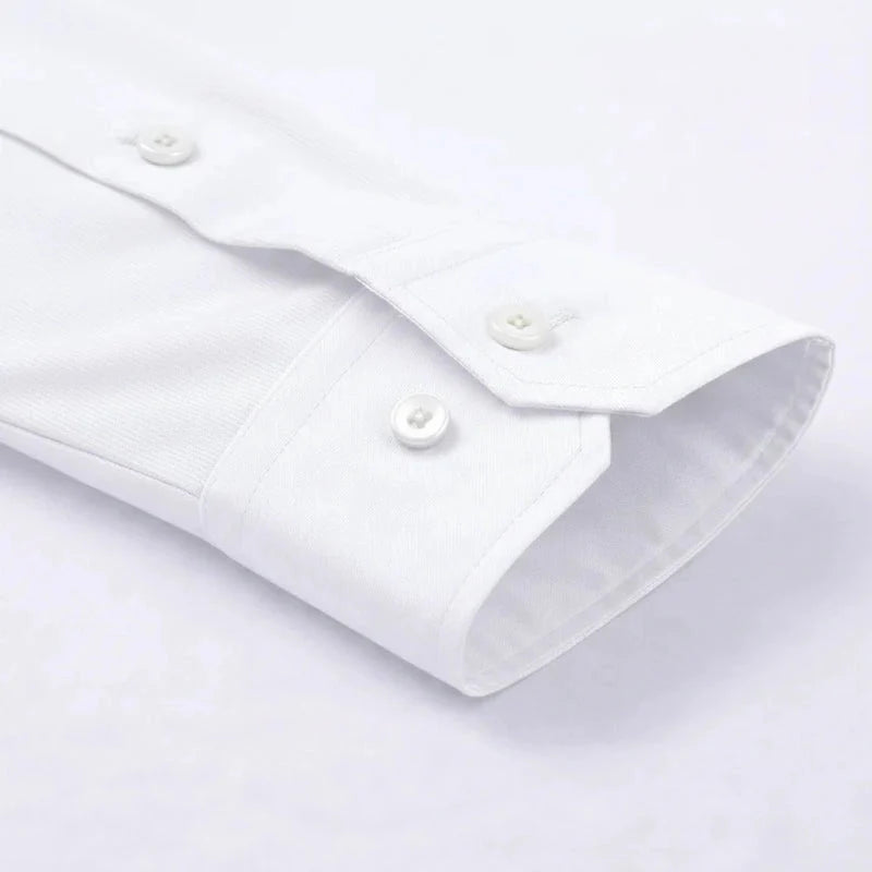 Cotton Satin Formal Shirt for Men - Regular Fit Full Sleeve | White My Store