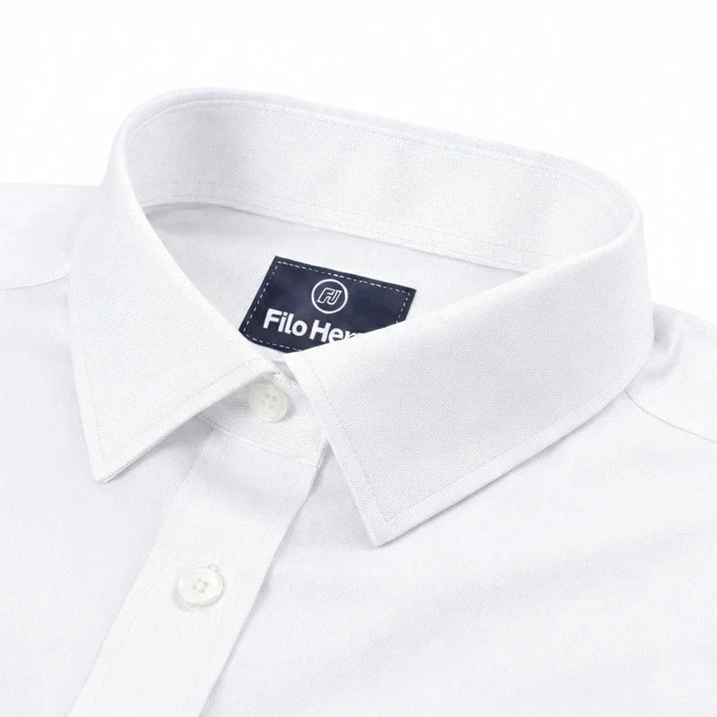 Cotton Satin Formal Shirt for Men - Regular Fit Full Sleeve | White My Store