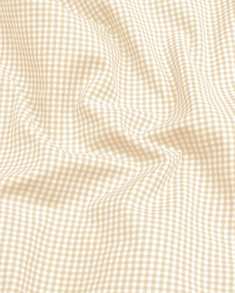 Cotton Check Shirt for Men |Slim fit | Cream