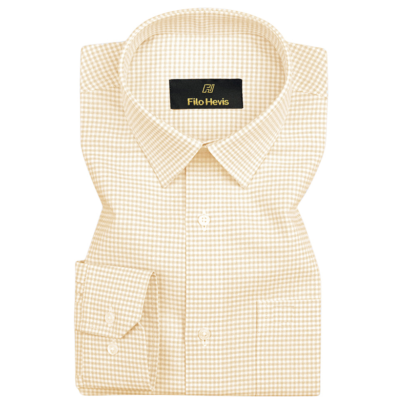 Cotton Check Shirt for Men |Slim fit | Cream