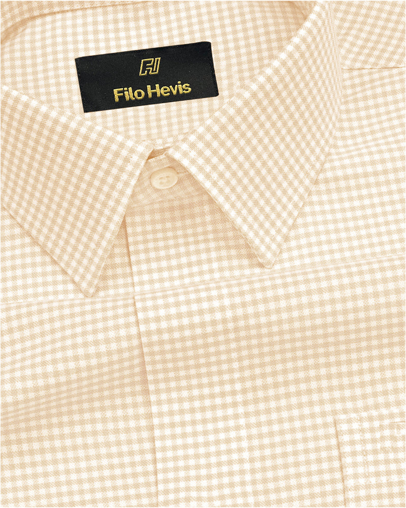 Cotton Check Shirt for Men |Slim fit | Cream
