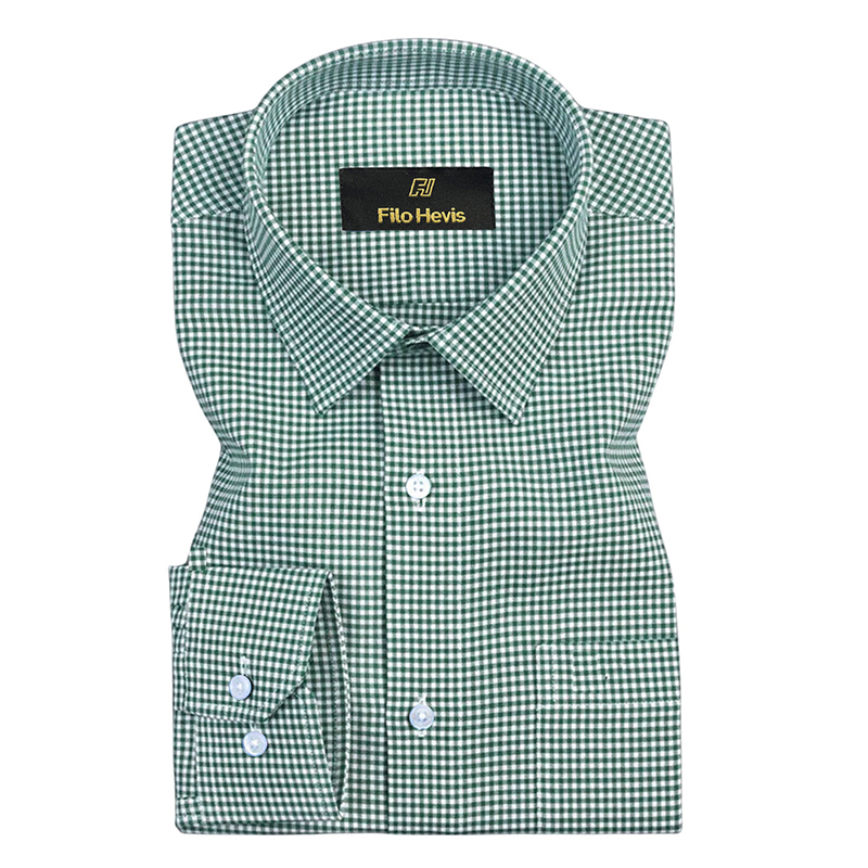 Oxford Cotton Check Shirt for Men |Slim fit | Dark Green