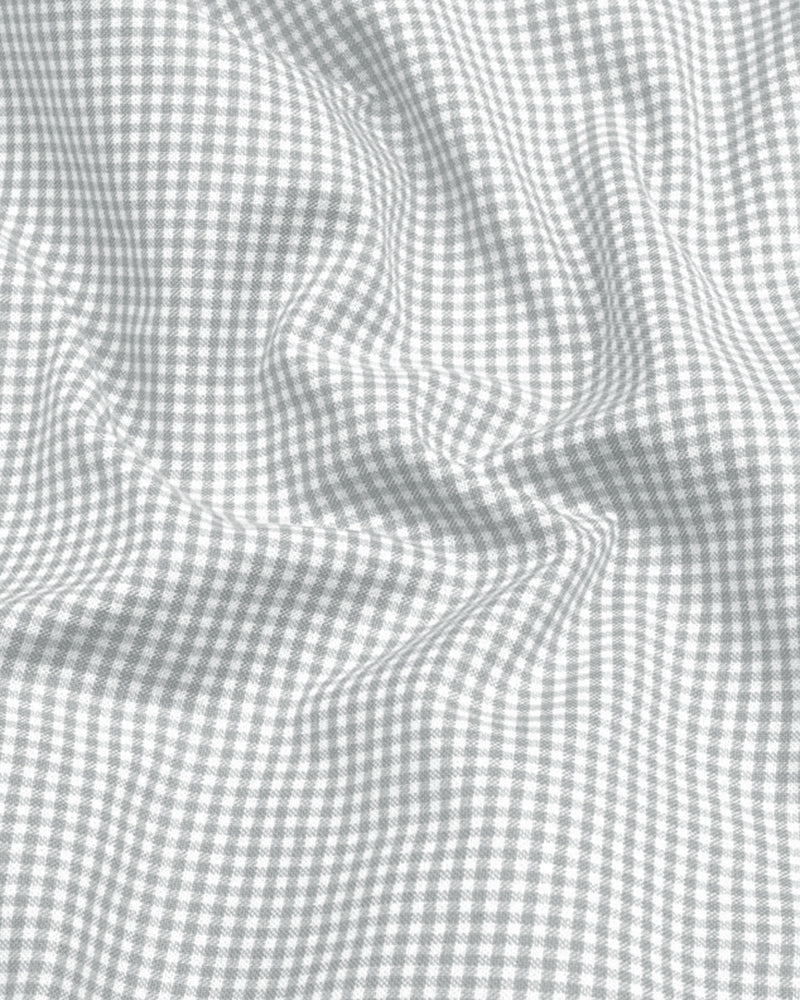 Cotton Check Shirt for Men |Slim fit | Light-Grey