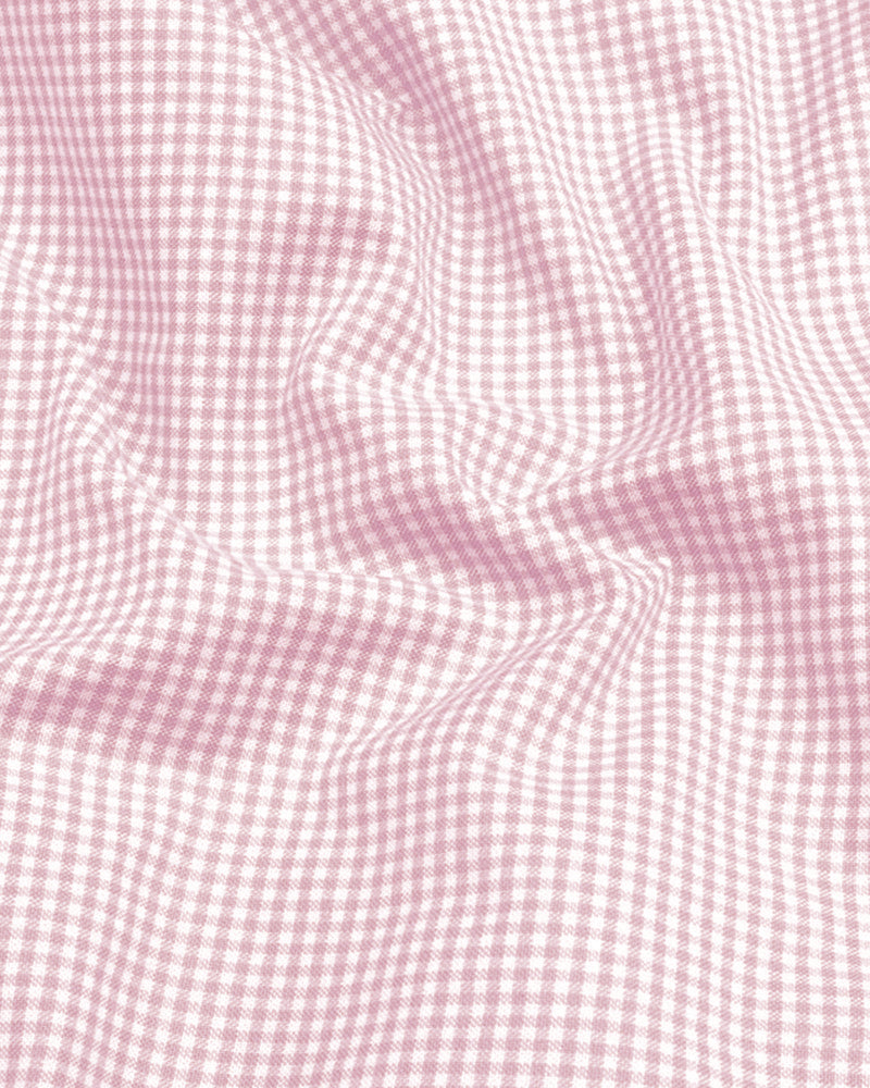 Cotton Check Shirt for Men |Slim fit | Light-Pink