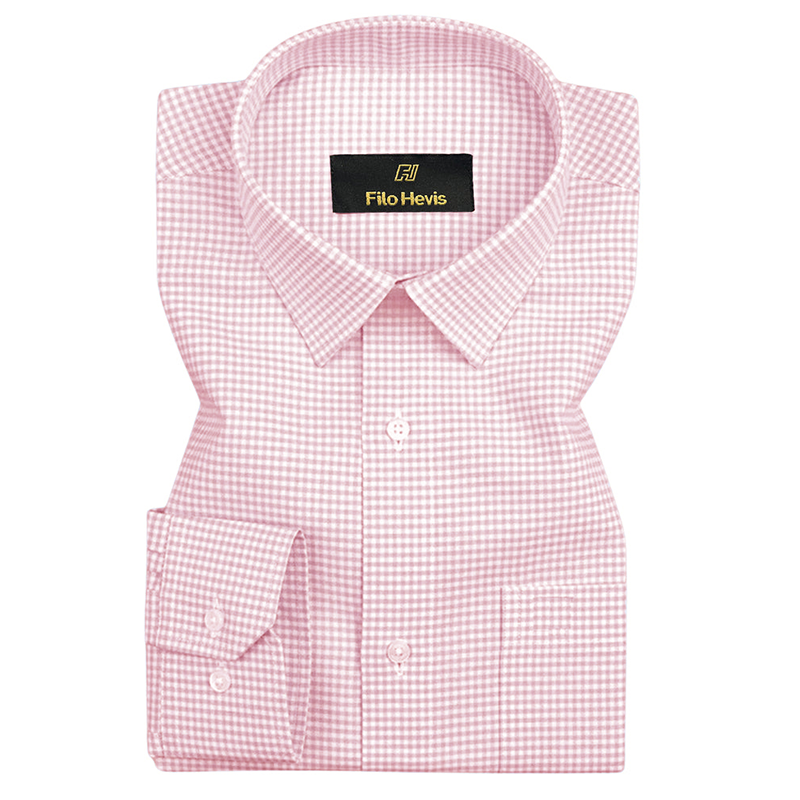 Cotton Check Shirt for Men |Slim fit | Light-Pink