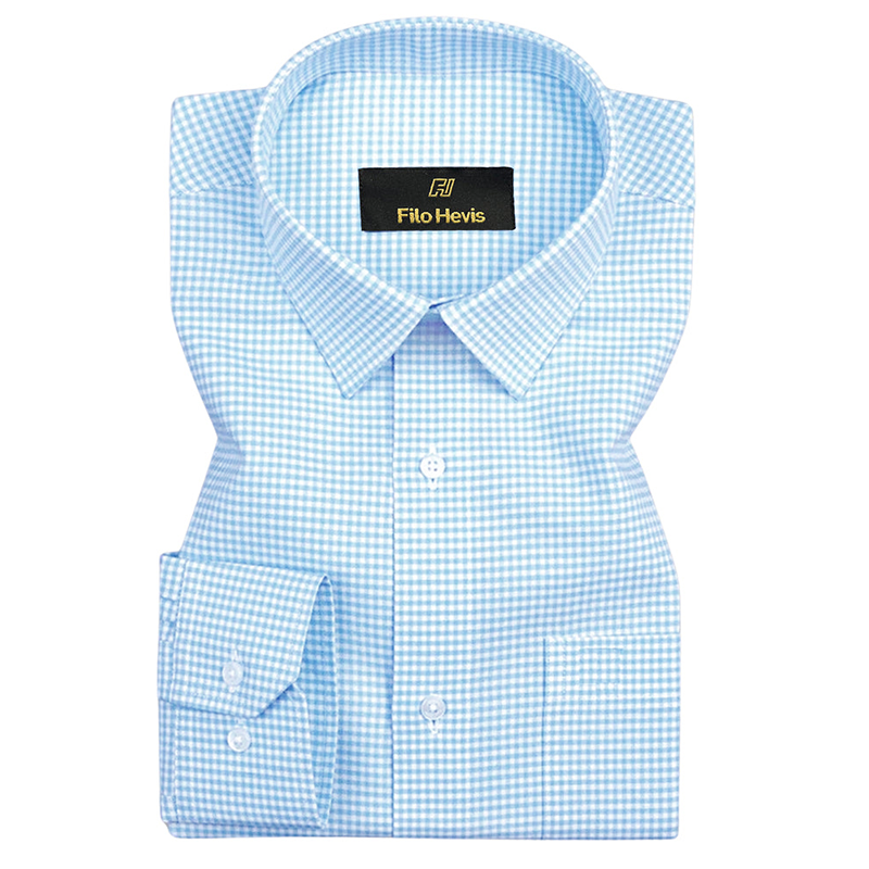 Cotton Check Shirt for Men |Slim fit | Sky