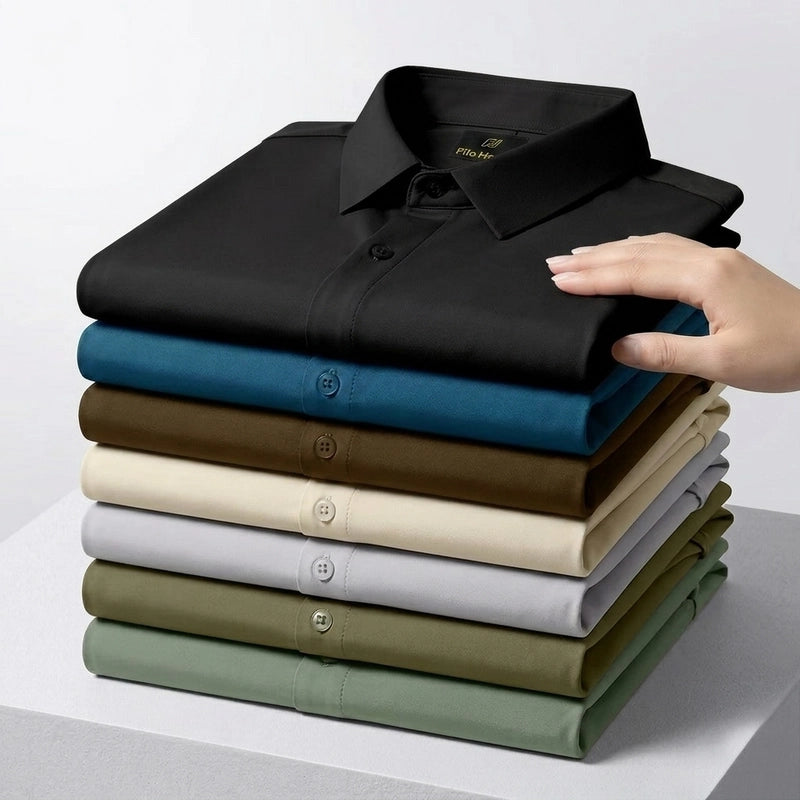 Japanese Lycra anti-wrinkle shirt | Party wear | Black