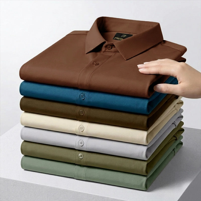 Japanese Lycra anti-wrinkle shirt | Party wear | Brown