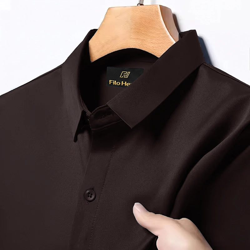 Japanese Lycra anti-wrinkle shirt | Party wear | Coffee