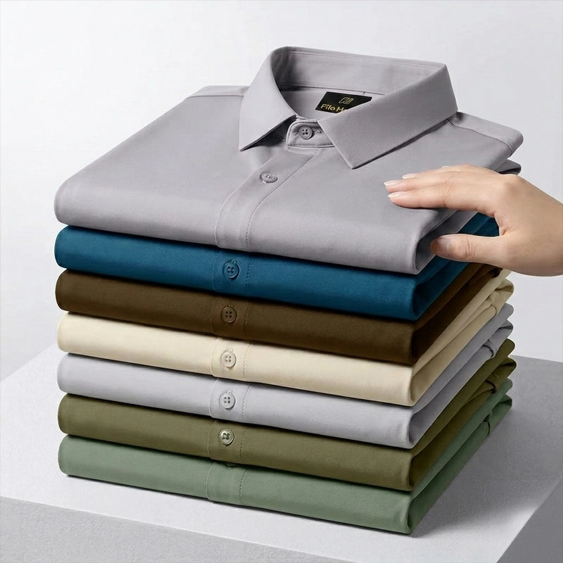 Japanese Lycra anti-wrinkle shirt | Party wear | Light Grey