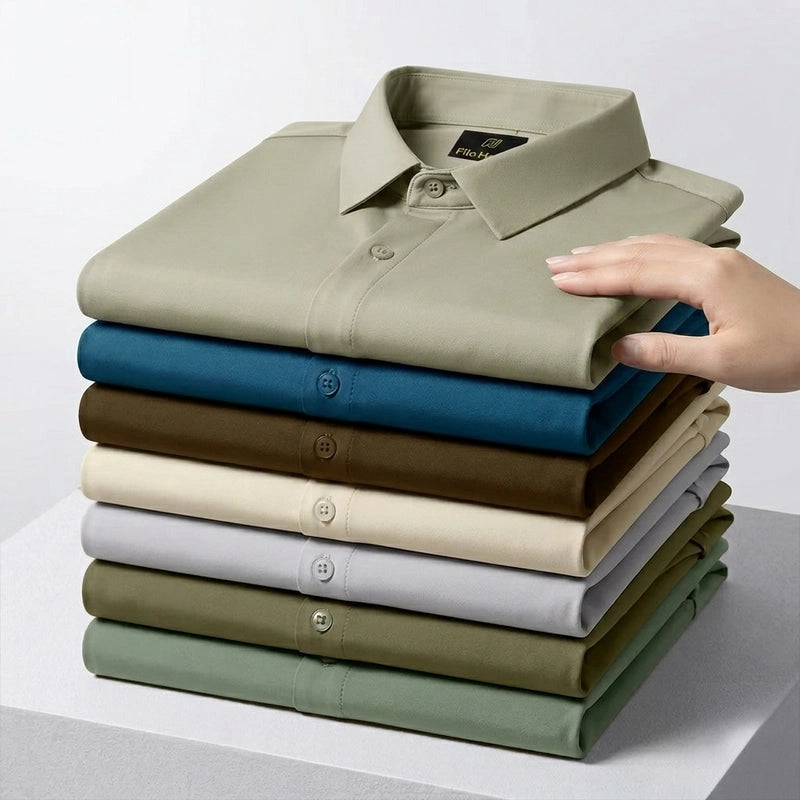Japanese Lycra anti-wrinkle shirt | Party wear | Light-Greyish-Green