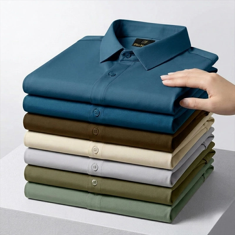 Japanese Lycra anti-wrinkle shirt | Party wear | Teal Blue