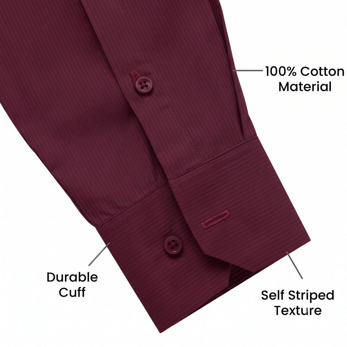 Premium Self Textured Formal Shirt for Men | Maroon