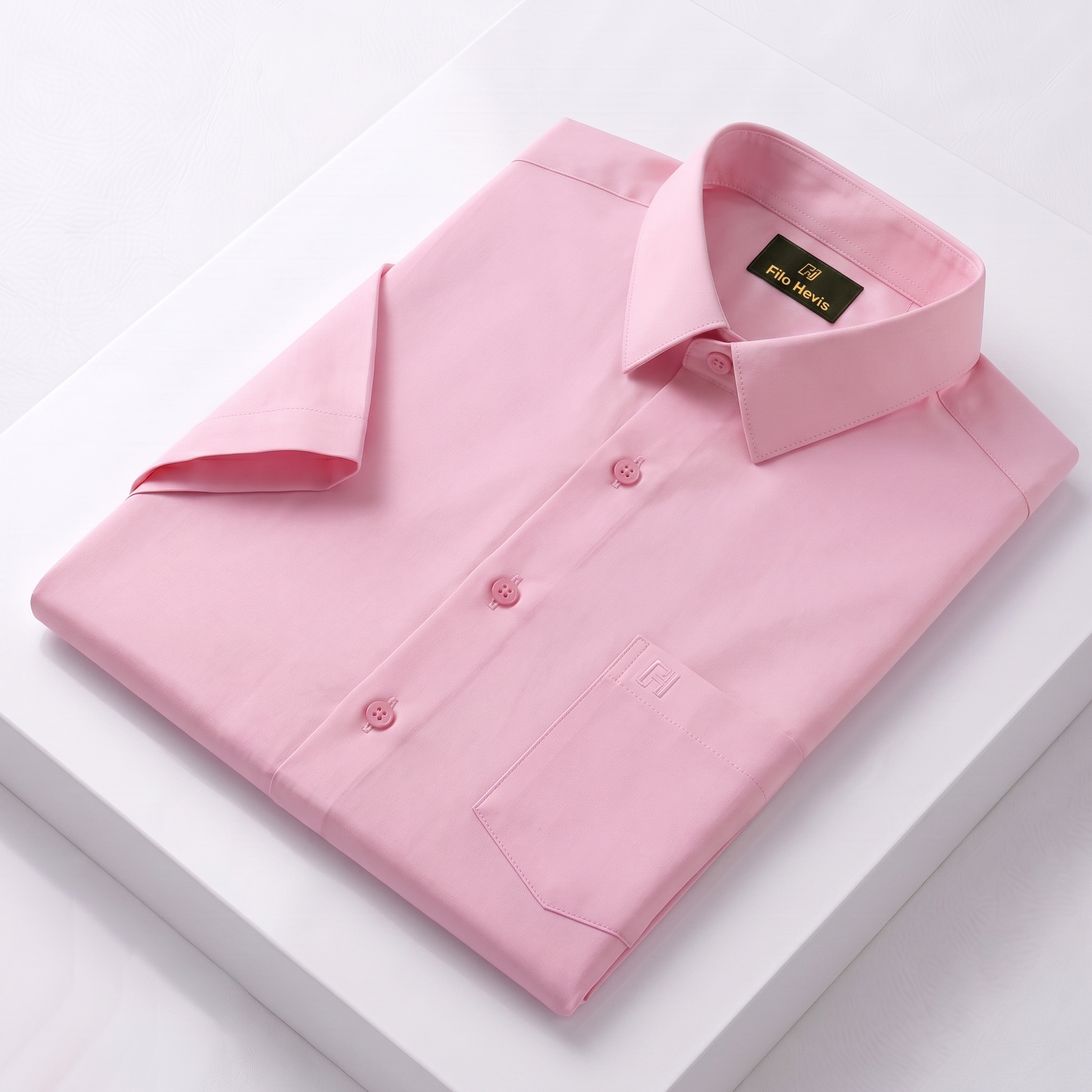 Men's Formal Half Sleeve Shirt-Pink