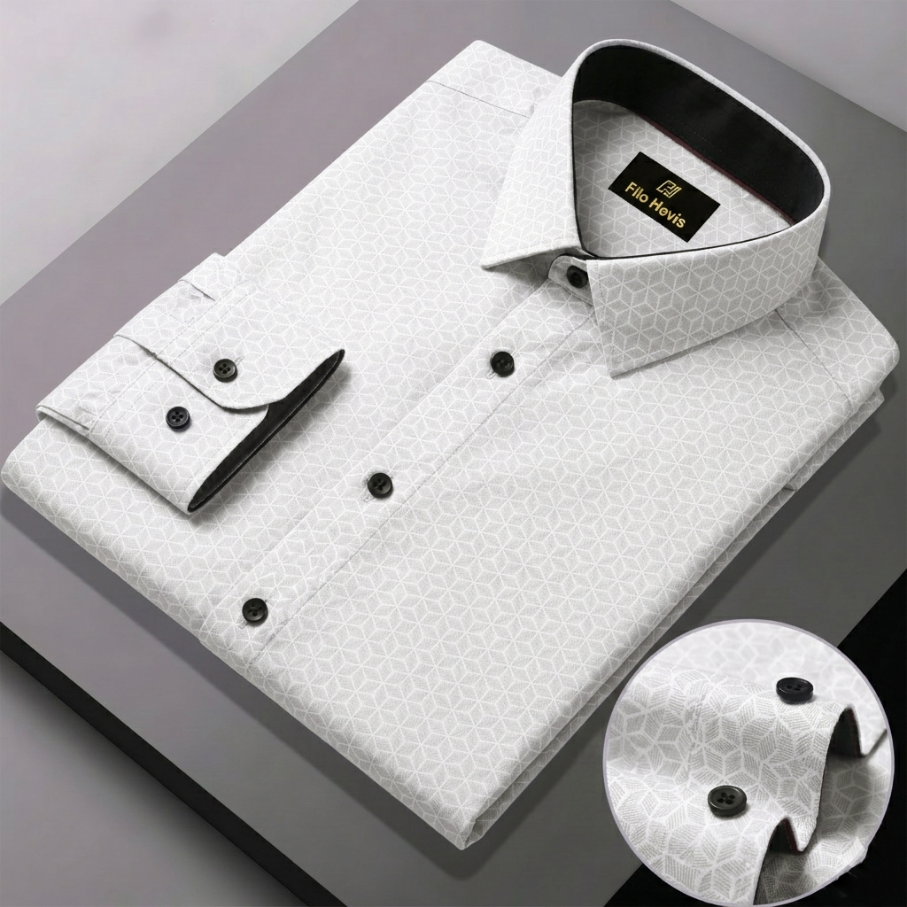 Print Shirt for Men | Smart Regular Fit | White My Store
